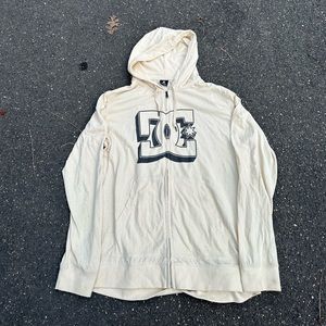 Y2K Rob Dyrdek DC Skate Shoe Thin Cream Zip Up Hoodie